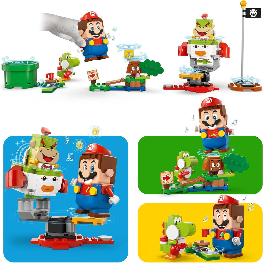LEGO Super Mario Abenteuer mit dem interaktiven Mario, Set mit Junior-Clown-Kutsche, Spielzeug-Yoshi