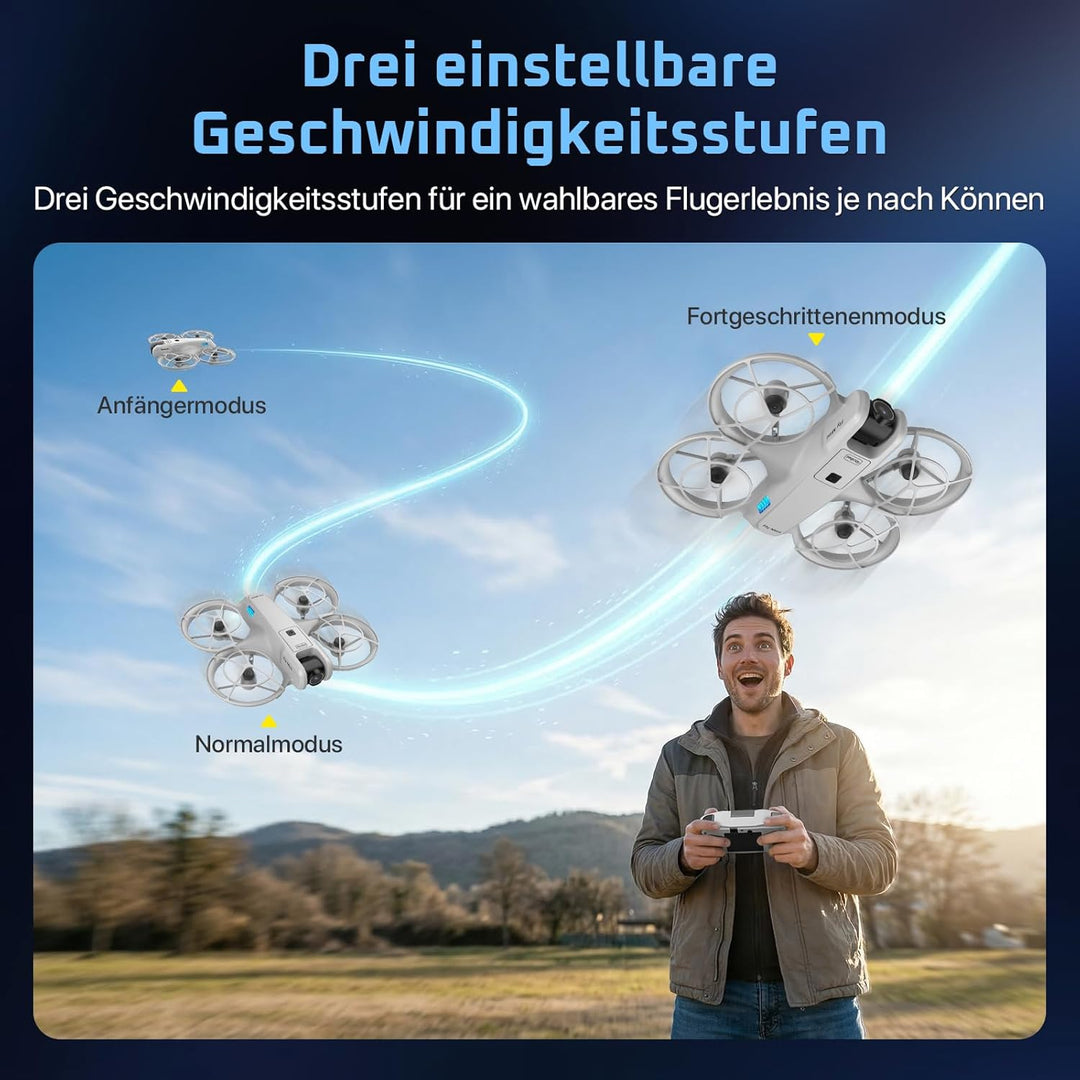 Rollei Fly Mini Drohne mit 720P Kamera RC Drone Quadrocopter mit Headless Modus 360° Drehung Steueru