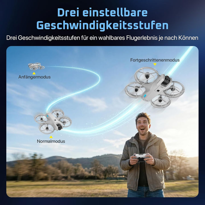 Rollei Fly Mini Drohne mit 720P Kamera RC Drone Quadrocopter mit Headless Modus 360° Drehung Steueru