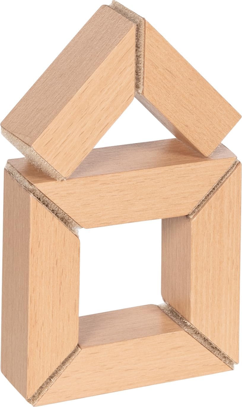 goki 58377 - Holzbausteine mit Klettverbindungen, inklusive Holzsäge für leichtes und kreatives Spie