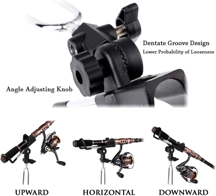 Croch 2 x Rutenhalter 360° Verstellbar Hallter für Angelruten Edelstahl Stark und Stabil Nue Version