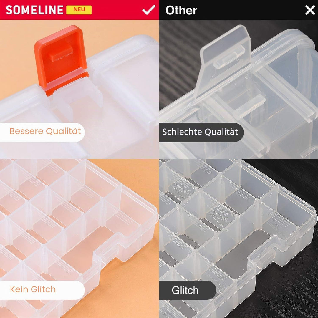 SOMELINE® Sortimentskasten mit 36 Fächern | Stabile Sortierbox für Schrauben, Kleinteile, Klein- und