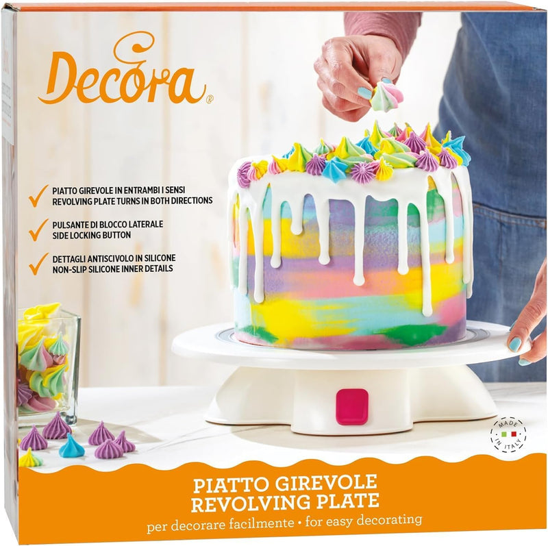DECORA, 9271050 Kunststoff-Drehteller, Professionelle Torten-Drehscheibe aus Kunststoff, Leicht zu r
