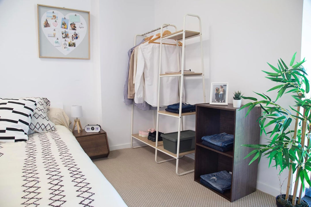 Movian, Kleiderständer Metall/Kleiderständer mit Etagen und Regal/Garderobenständer, Einfache Montag