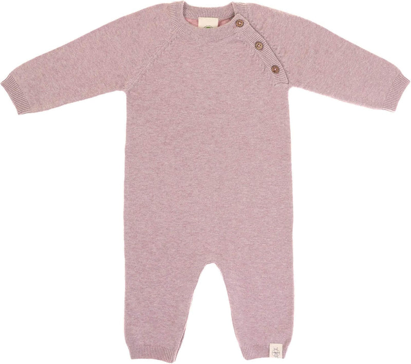 LÄSSIG Baby Strampler - gestrickt GOTS, Garden Explorer light pink Gr. 50-56 oder 0-2 Monate