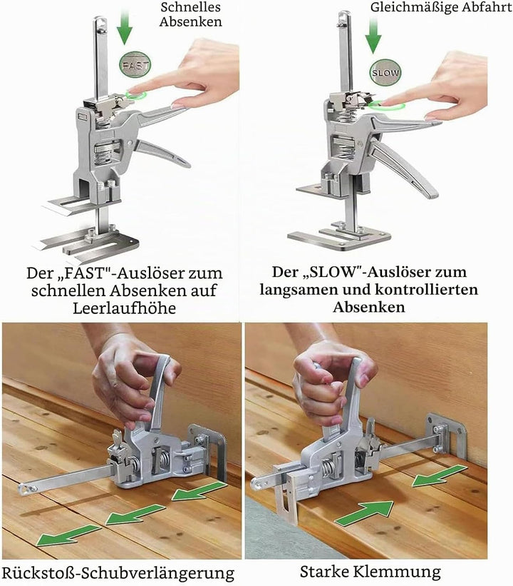 2 Stück Arbeitssparende Armtürverwendung Plattenheber Schrankheber Klemmplatten-Nivelliersystem 8800