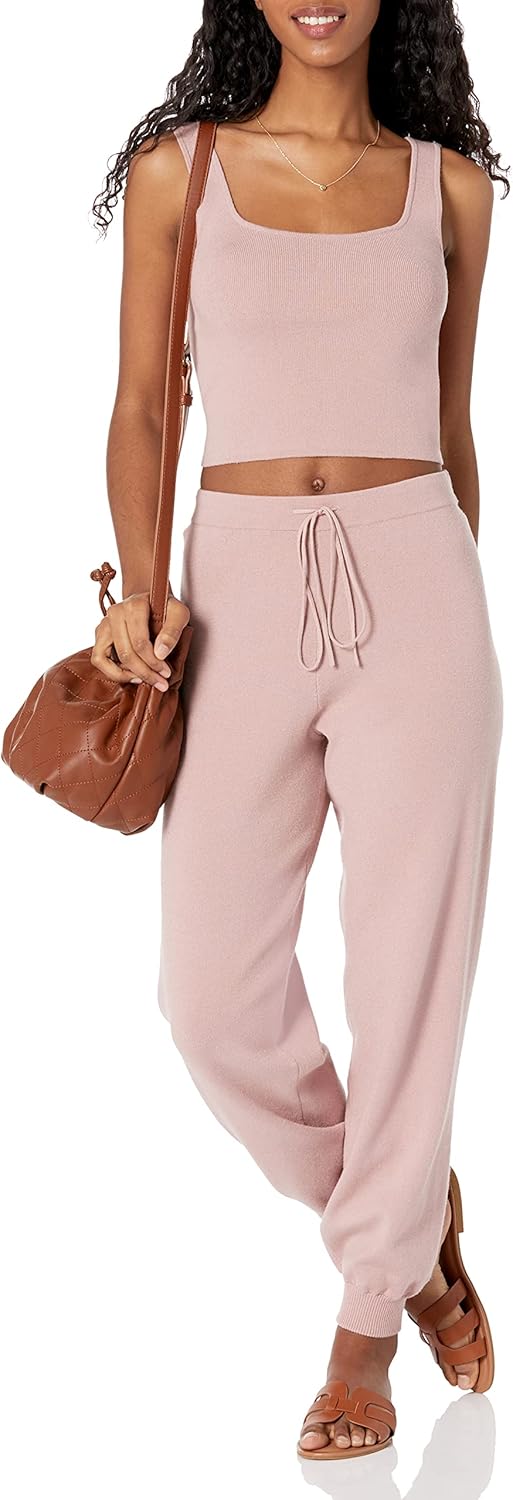 The Drop Maddie superweiche Strick-Jogginghose mit lockerer Passform, für Damen L Zephyr Pink, L Zep