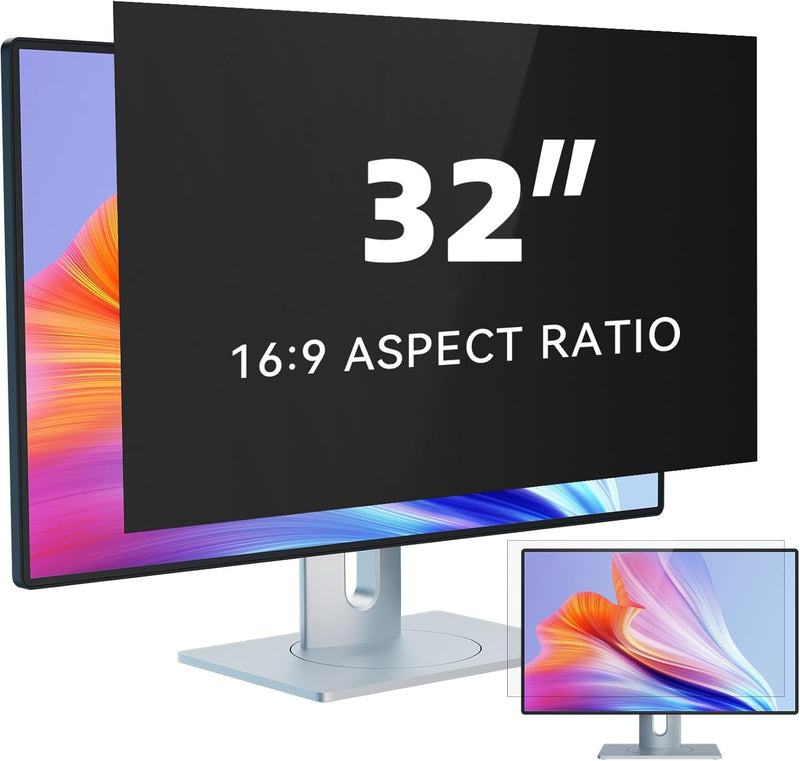 IPROKKO 32 Zoll Computer Sichtschutzfolie for 16:9 Monitor, Abnehmbarer Sichtschutz Anti Blaulicht B