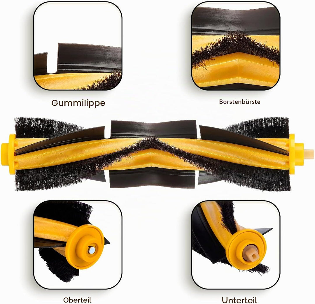 (4 Stück) Walzenbürsten Hauptbürste Ersatzteile für Saugroboter Ecovacs DEEBOT OZMO 920 950 T8 AIVI