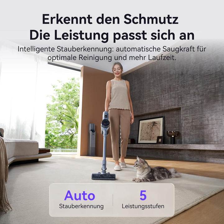 NARWAL V40 Station Akku Kabelloser Staubsauger, mit Selbstreinigung Auto Ladestation, 28000PA / 220A