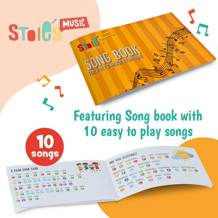 Stoie's 8 Fliesen Regenbogenfarben C-Key Xylofon Klavier Keyboard Spielzeug für Kinder Kleinkinder m