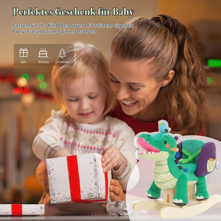 labebe - Wippe für Kinder, Holzpferd, Schaukelpferd für den Aussenbereich, Kinder, Schaukeltier für