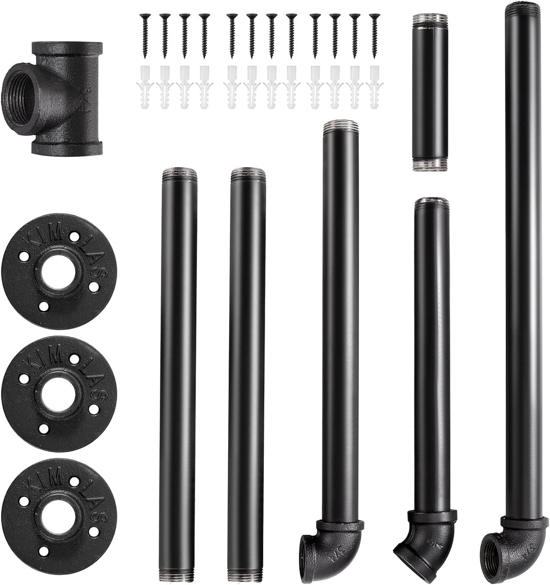 TANiCE Industrierohr Kleiderstangen 83cm Kleiderständer Wand Kleideraufbewahrung zur Wandmontage für