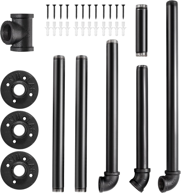 TANiCE Industrierohr Kleiderstangen 83cm Kleiderständer Wand Kleideraufbewahrung zur Wandmontage für