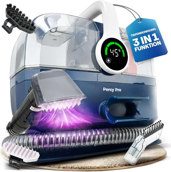 Primavella Waschsauger mit Dampffunktion - Polsterreiniger Gerät PRO – 1800W Nasssauger mit 13kPa Sa