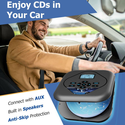 NEU 2023 MONODEAL CD Player Tragbar mit Bluetooth und Lautsprecher, Eingebaute CD-Brenner-Funktion,