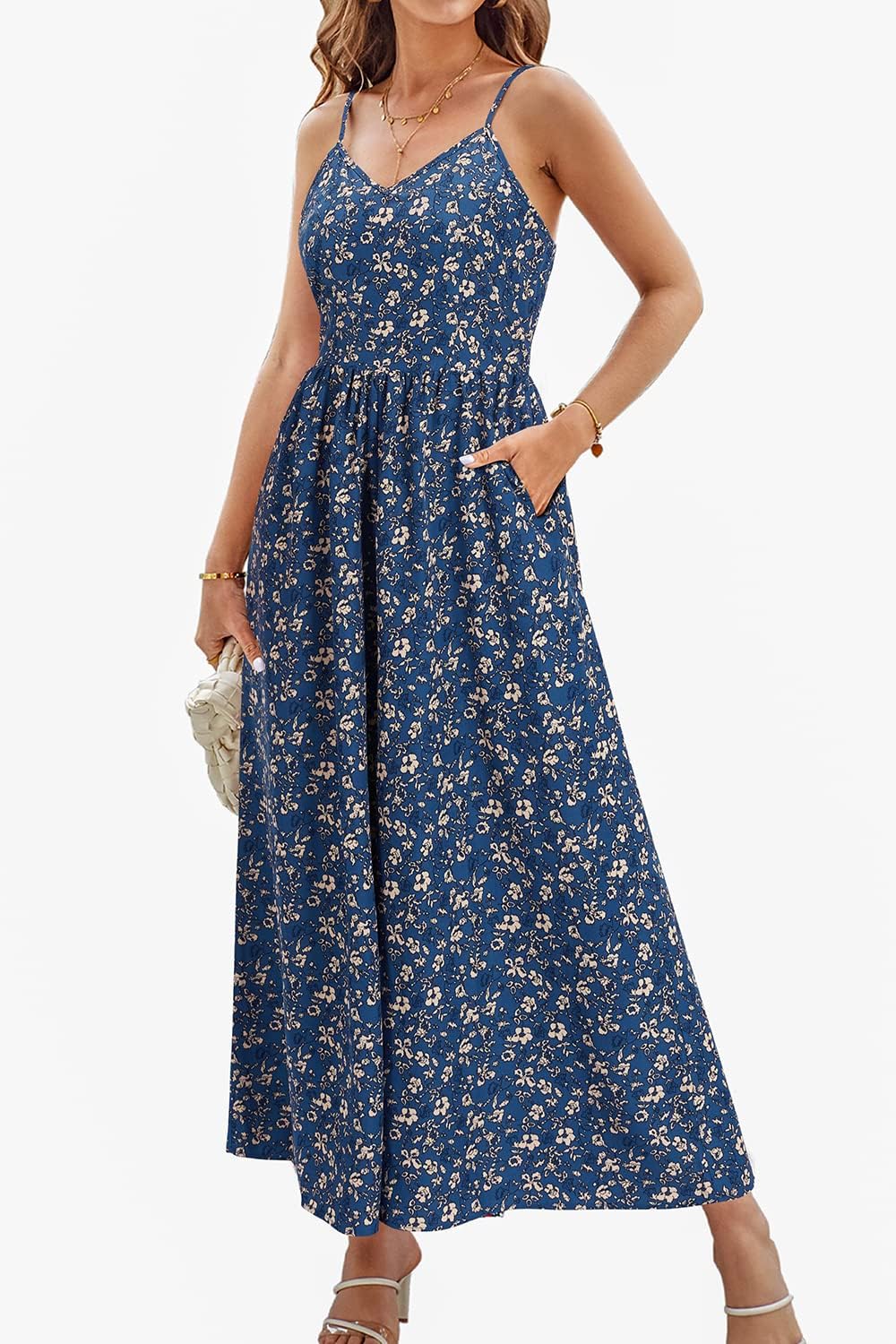 LAISHEN Jumpsuit Damen Sommer Overall Elegant Festlich Hochzeit Lang Hosenanzug Weites Bein Hose Pla