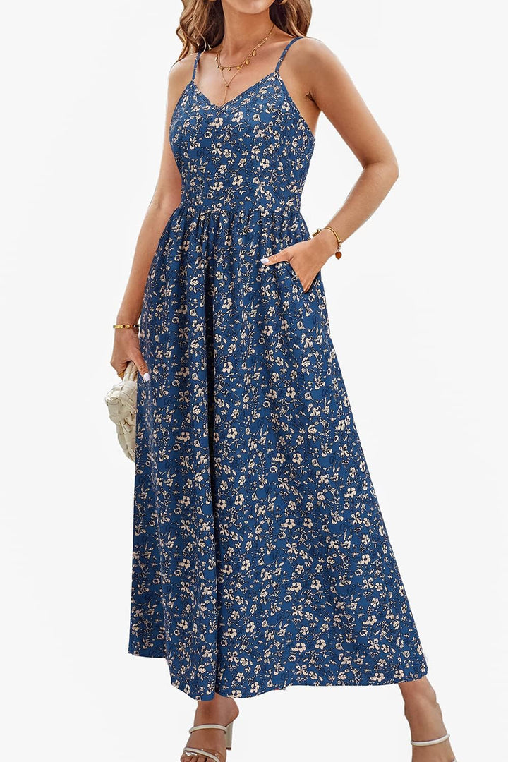 LAISHEN Jumpsuit Damen Sommer Overall Elegant Festlich Hochzeit Lang Hosenanzug Weites Bein Hose Pla