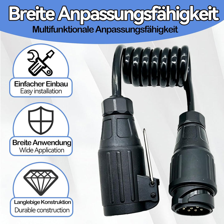 13-polig Spiralkabel Verlängerungskabel, 13 polig auf 13-polig Adapter Stecker Männlich Weiblich, 1.