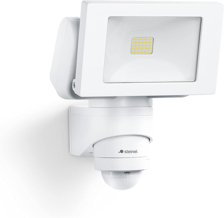 Steinel LED Aussenstrahler LS 150 S weiss, 240° Bewegungsmelder, max. 12 m Reichweite, 14,7 W, Schwe