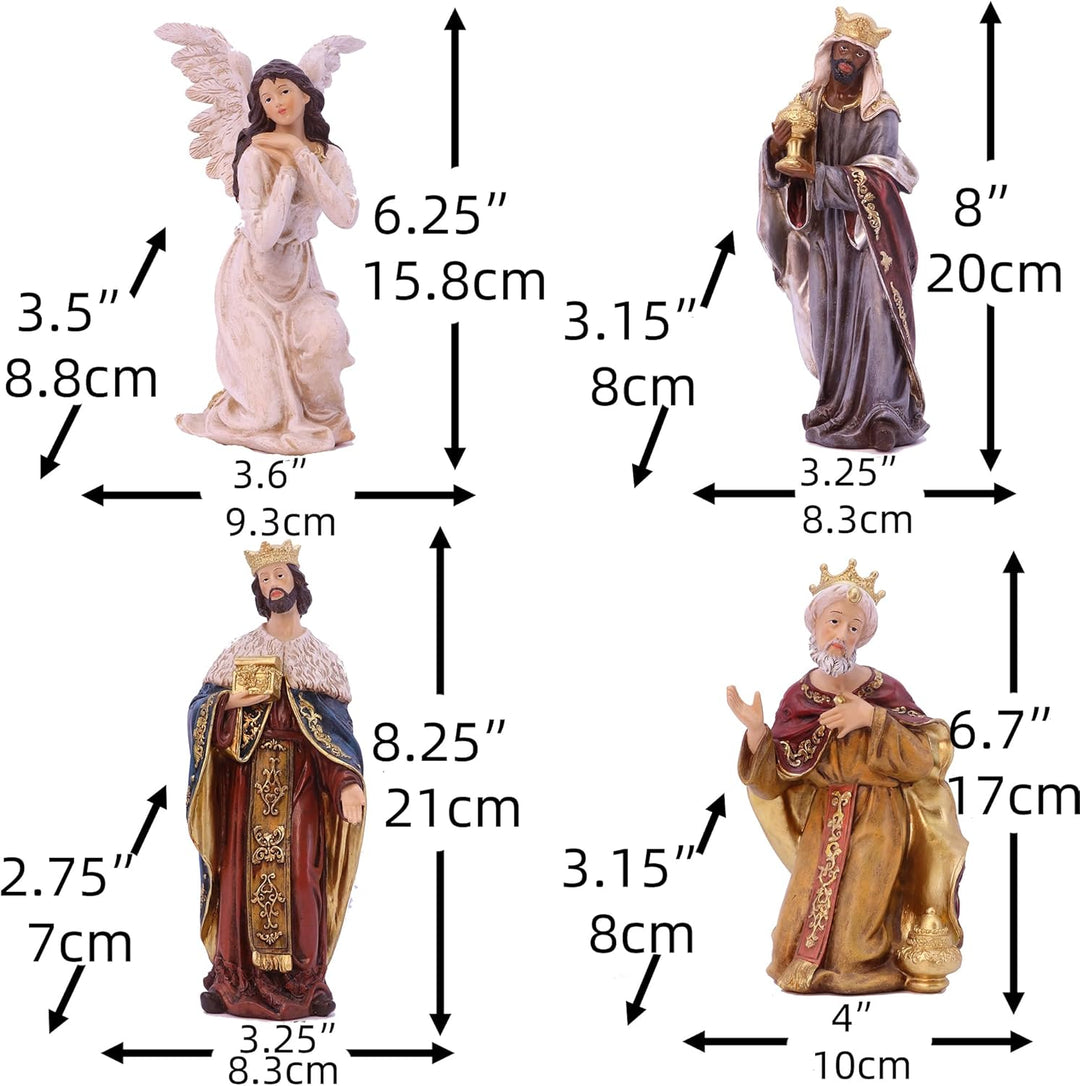 Zayton Weihnachtskrippen-Set, 11-teilig, 20,3 cm, Jesus-Krippe, Krippe, Ornament, Kirche, Heimdekora