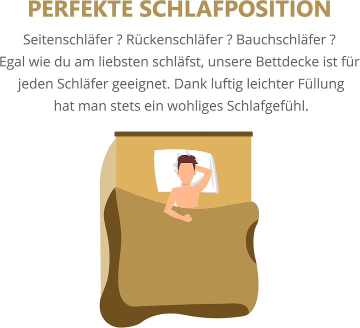 Schlafmond Der kleine Prinz Naturfaser Allergiker Winter Bettdecke 155x220 cm - Winter Decke 155x220