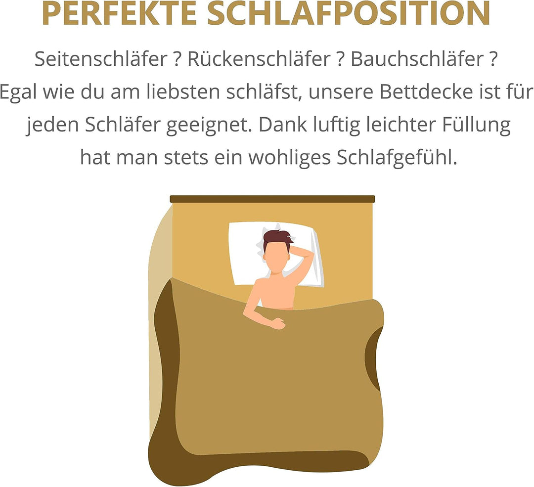 Schlafmond Der Kleine Prinz Naturfaser Ganzjahresdecke 155 x 220 cm - wärmeregulierende Bettdecke fü