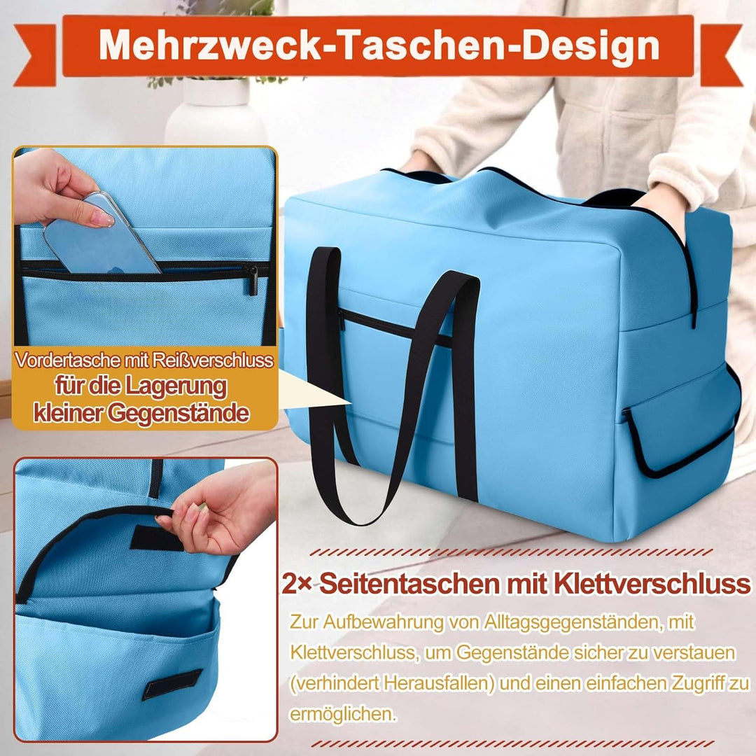 Extra Grosse Reisetasche, Wasserdicht Transporttasche, Heavy Duty Tragetasche mit verstärkten Griffe