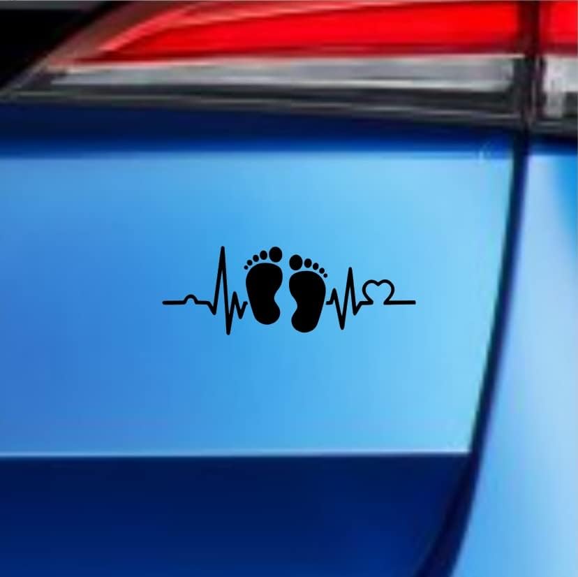 Generisch Herzschlag Füsse Aufkleber Sticker Baby Kinder Love Mama Junge Mädchen Sparset (2X S 2X L