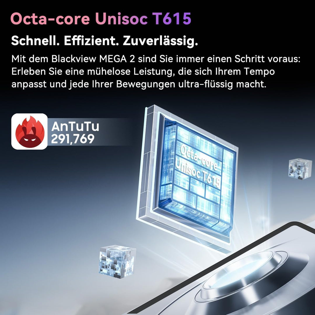 Blackview Mega2 12 Zoll Tablet mit Tastatur, 2K FHD+ Grosses Display, 18GB RAM + 256GB ROM, Gaming T