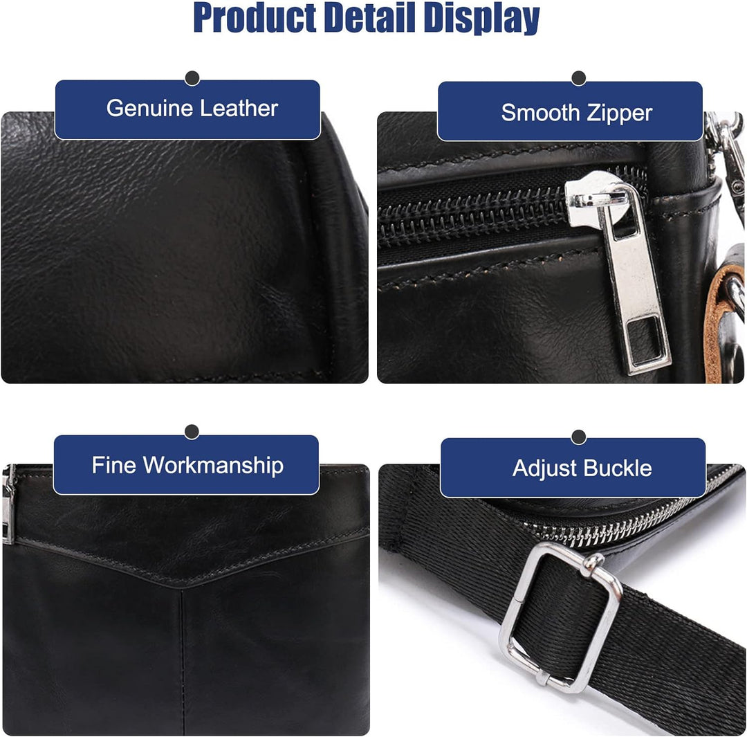 FANDARE Umhängetasche für Herren Schultertasche Leder Taschen Männer Hängetasche Herren Arbeitstasch