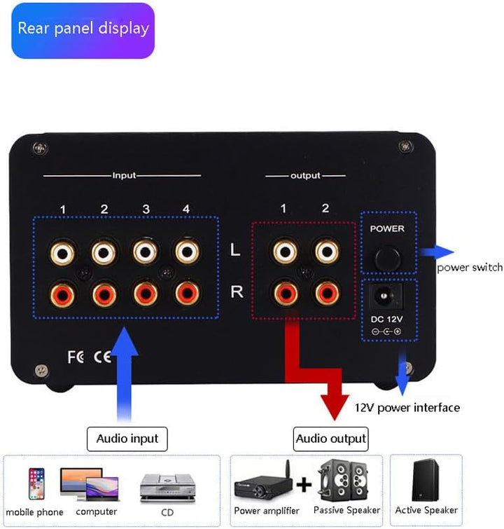 SA-1000 Audiophiler Röhrenvorverstärker Audio HiFi Elektrischer Röhrenverstärker 4 Eingänge 2 Ausgän