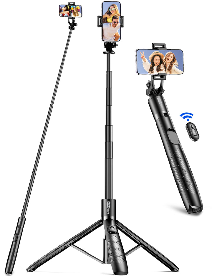 179cm Handy Stativ für Smartphone, Stabil und Tragbar Aluminium Selfie Stick Stativ, Handystativhalt