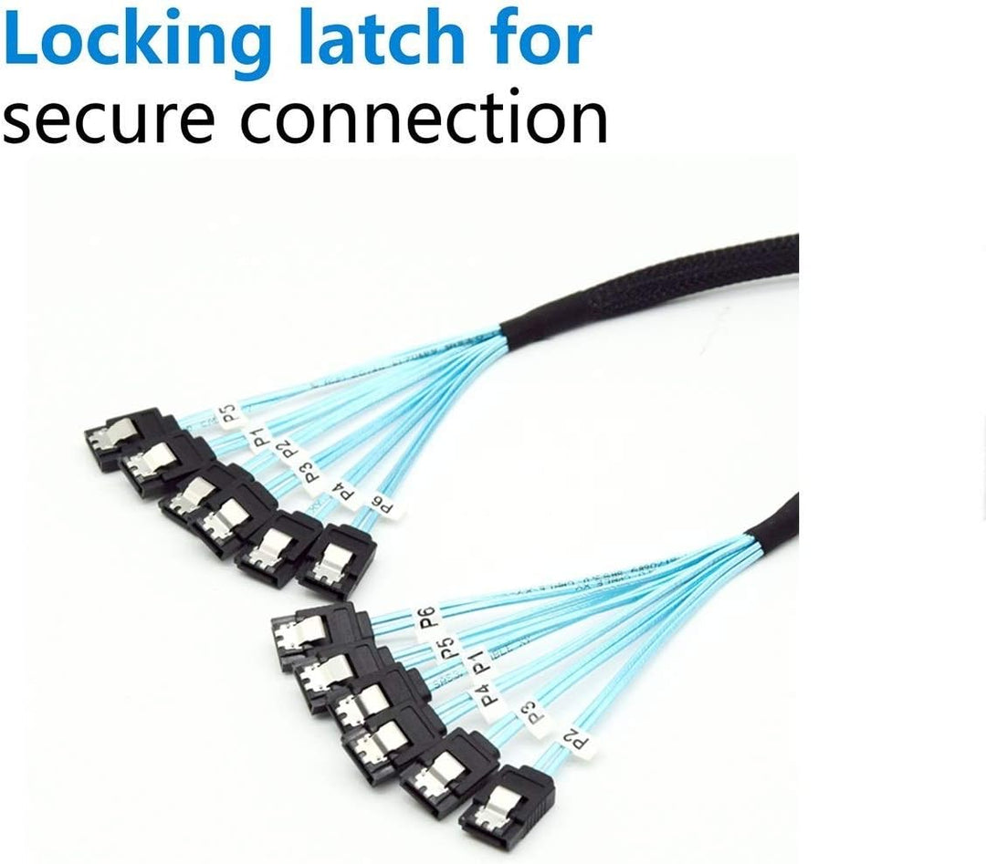 CABLEDECONN Sata 6 SATA Kabel High Speed 6Gbps 6 Teile/sata SAS Kabel Für Server 1M 6pcs/set, 6pcs/s