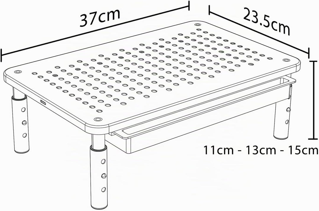 Maclean MC-946 Ergonomischer Monitor-/Laptop-Ständer mit Schublade, 13-32 Zoll Bildschirmgrösse, Höh