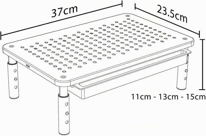 Maclean MC-946 Ergonomischer Monitor-/Laptop-Ständer mit Schublade, 13-32 Zoll Bildschirmgrösse, Höh