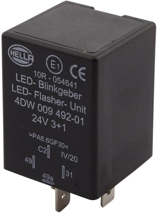 HELLA - Blinkgeber - 24V - 4-polig - gesteckt - elektrisch - LED - mit Halter - 4DW 009 492-011