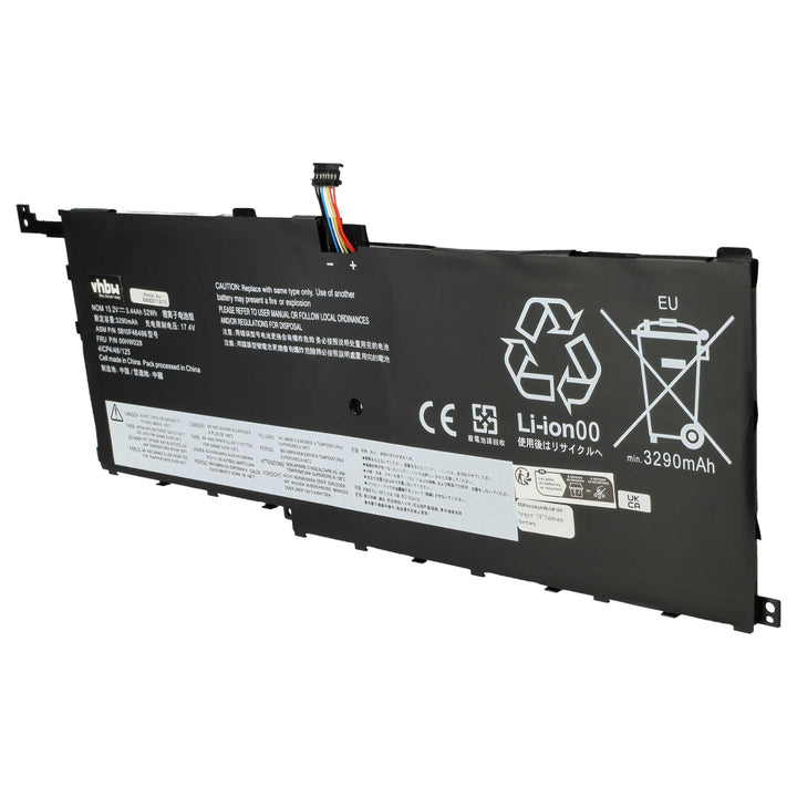 vhbw Akku Ersatz für Lenovo 01AV440, 01AV441, 01AV444, 01AV457, 01AV458, 01AV473 für Notebook (3300m