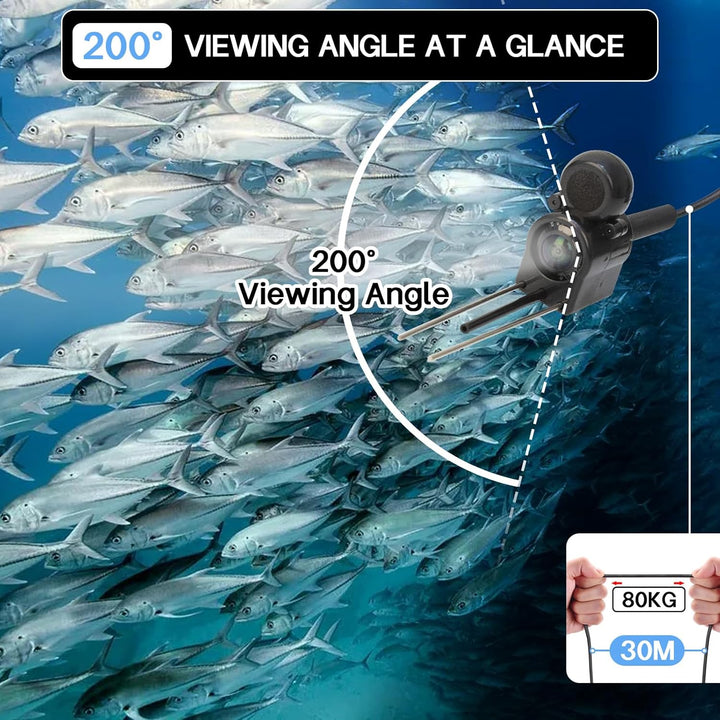 Unterwasserkamera Angeln, Fishfinder, IP67 Wasserdichter Tragbarer Fischfinder mit 5 Zoll IPS Displa