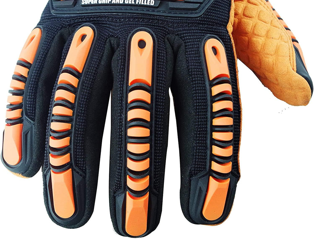 Seibertron HIGH-VIS SDXO2 Supergrip und GEL gefüllte Handschuhe mit Impact Schutz/Schlagfestes Öl ab
