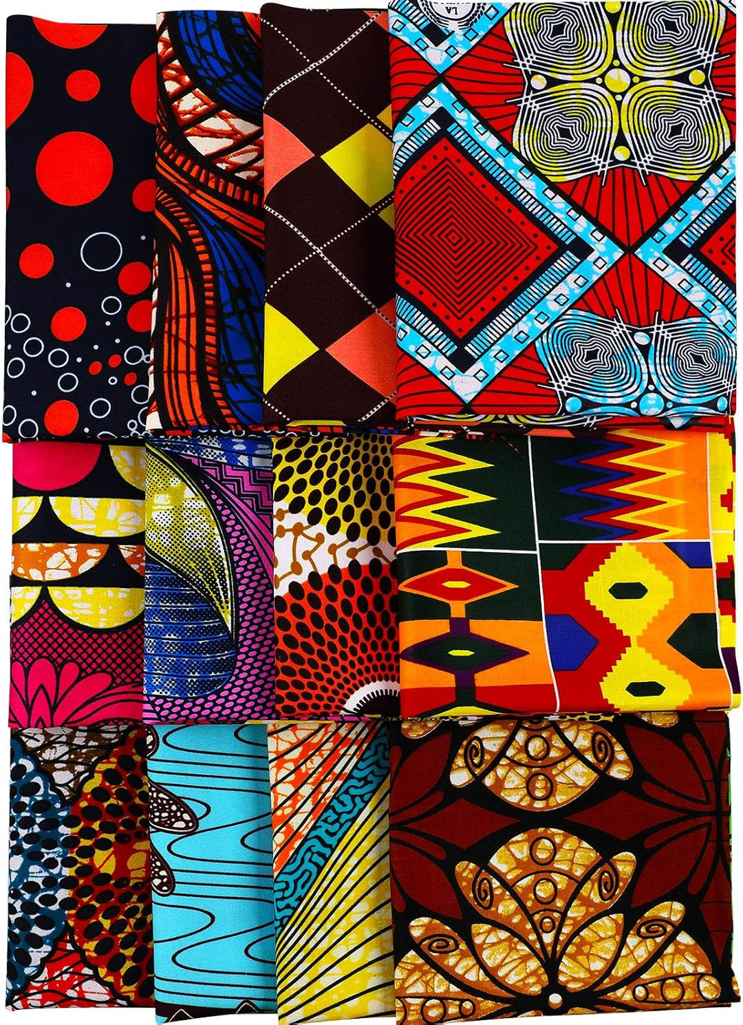 12 Stücke Afrikanische Stoff Viertel 19,5 x 15,7 Zoll (50 x 40 cm), Afrikanischer Ankara Wachsdruck