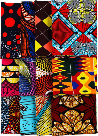 12 Stücke Afrikanische Stoff Viertel 19,5 x 15,7 Zoll (50 x 40 cm), Afrikanischer Ankara Wachsdruck