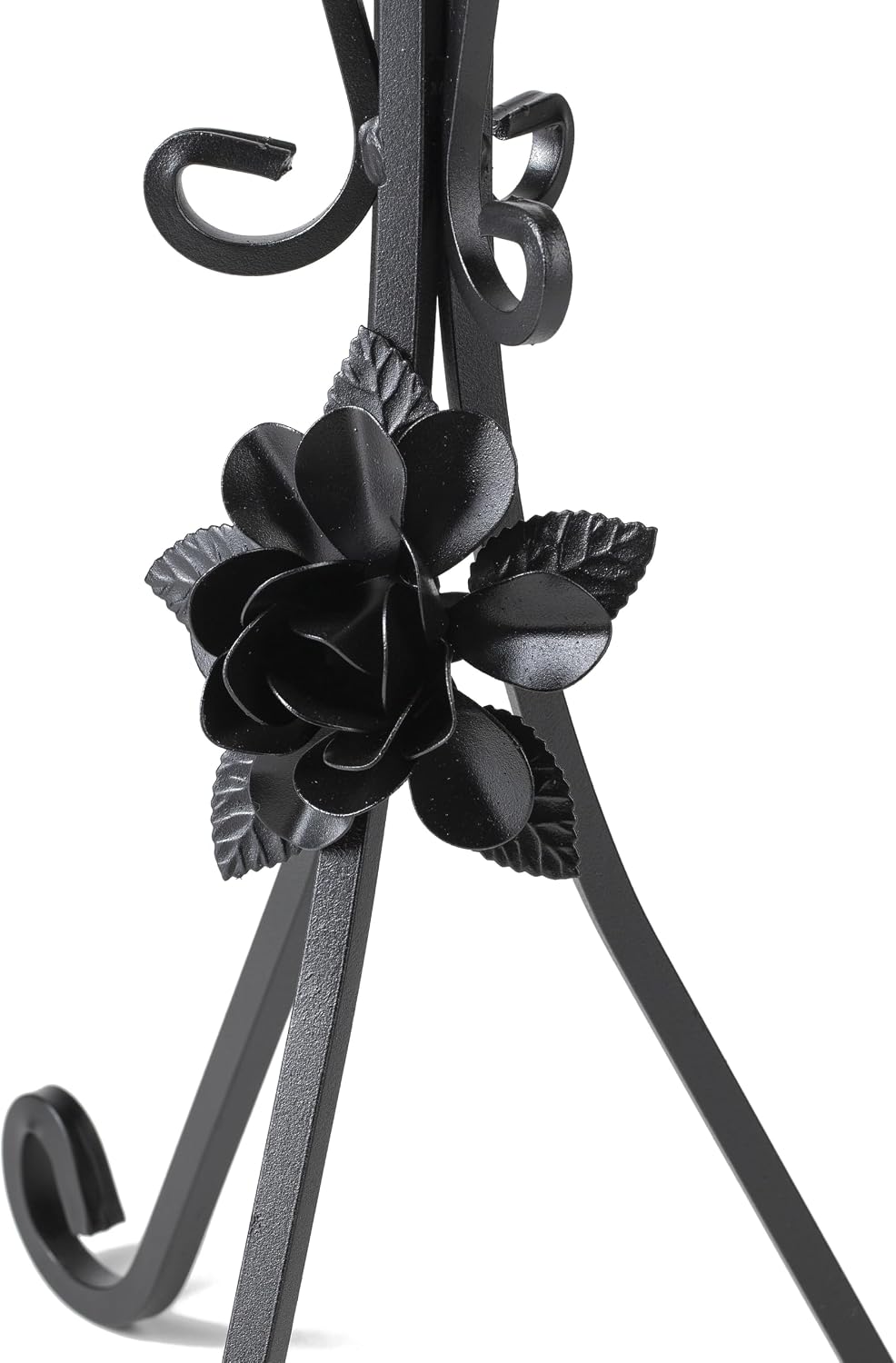 Rund Pflanzenständer Metall 55 cm Hoch | Handgefertigter Blumenhocker Metall mit Dekorativen Element