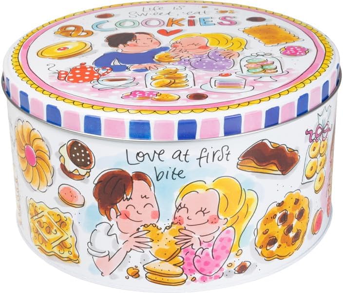 Blond Amsterdam Keksdose rund 20 cm Fröhliches Aufbewahrungsdesign für Kekse, Snacks & Süssigkeiten