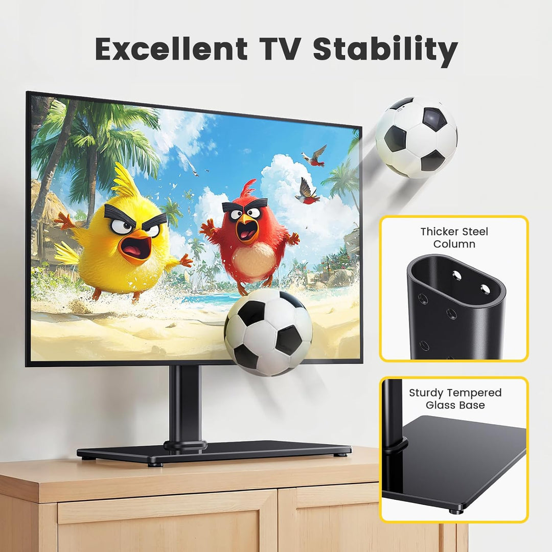 TV Ständer Schwenkbarer, Universal TV Standfuss für 32-60 Zoll LED LCD Flach & Curved Fernseher bis