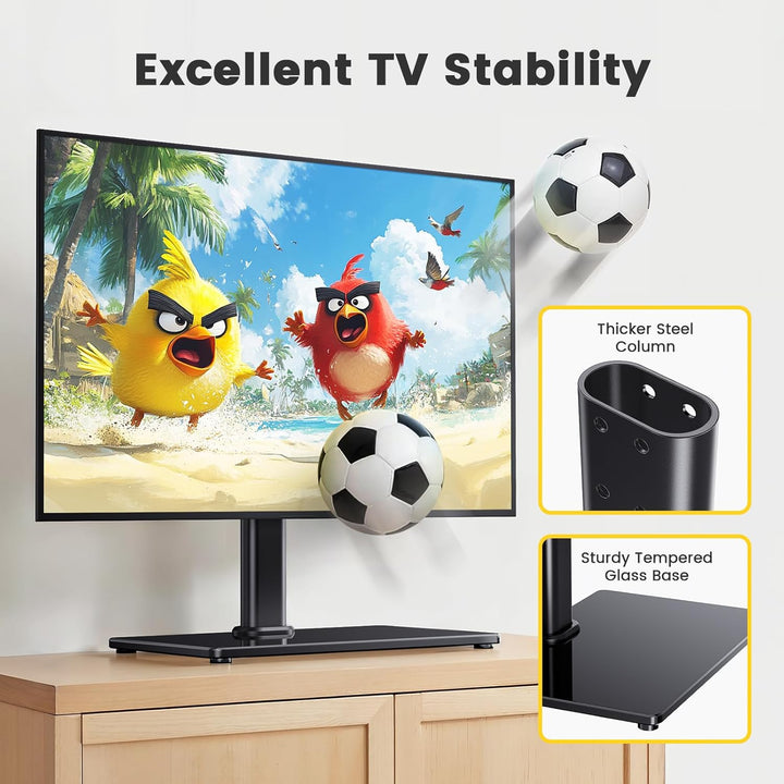 TV Ständer Schwenkbarer, Universal TV Standfuss für 32-60 Zoll LED LCD Flach & Curved Fernseher bis