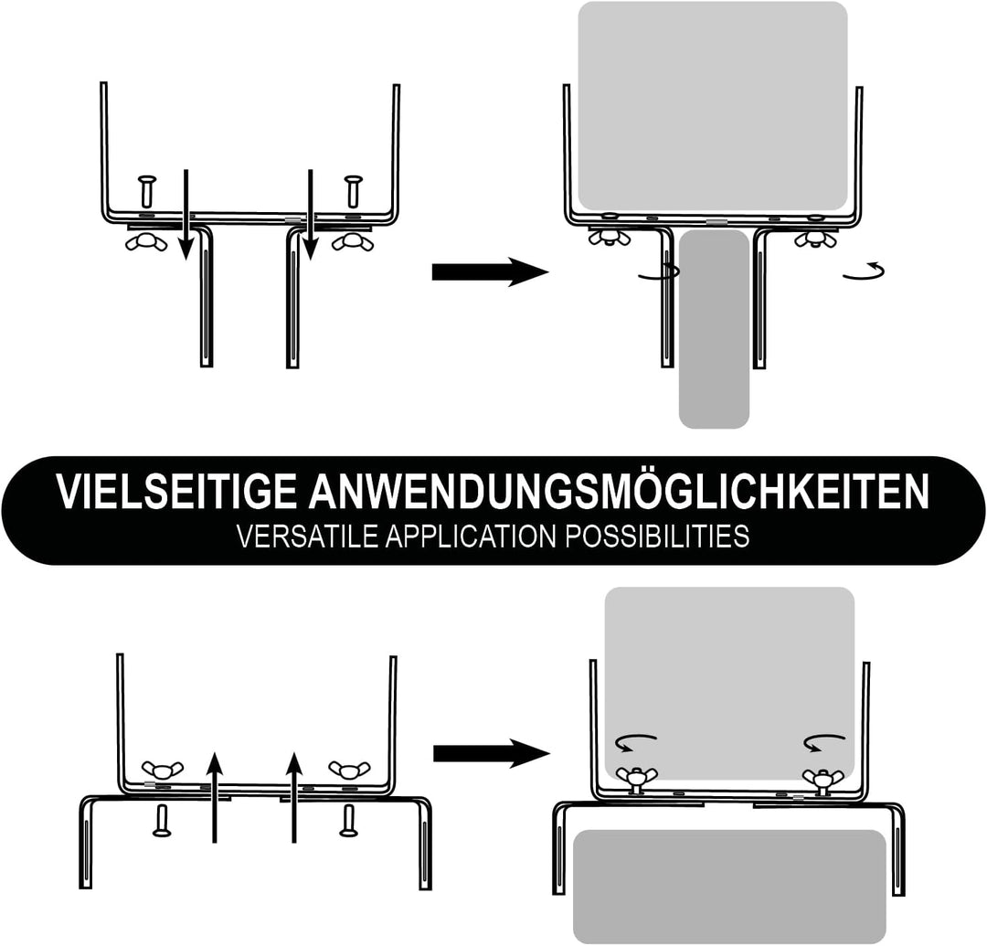 com-four® 8X Blumenkastenhalter für Balkon-Brüstungen und Geländer - Flexible Befestigung aus Metall