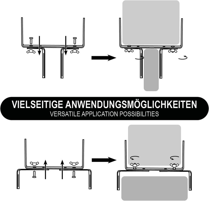 com-four® 8X Blumenkastenhalter für Balkon-Brüstungen und Geländer - Flexible Befestigung aus Metall