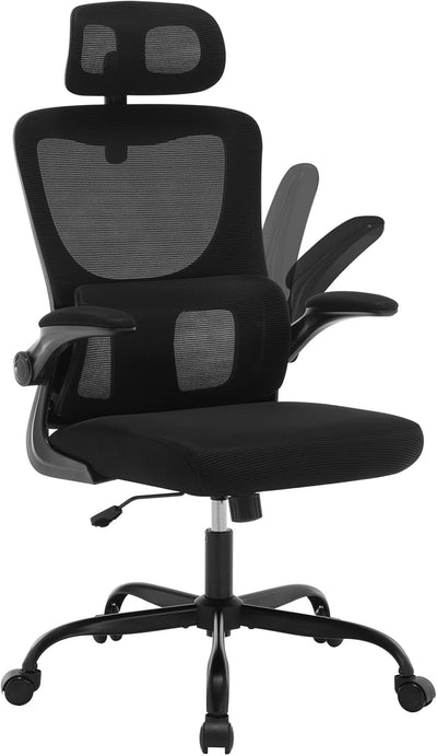 WOLTU Bürostuhl ergonomisch, Schreibtischstuhl Netzstoff, Drehstuhl höhenverstellbar, Schaukelfunkti