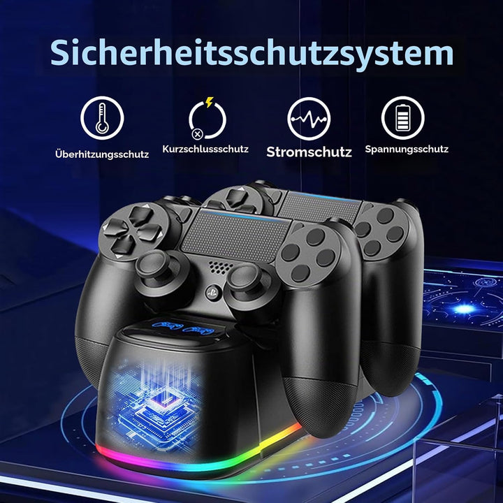 Controller Ladestation für PS4,Controller Ladestation für PS4 mit RGB Lichteffekt, Dual Controller G